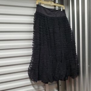 Sz 10 NWT $1725 Soonil Elegant Black Lace Skirt